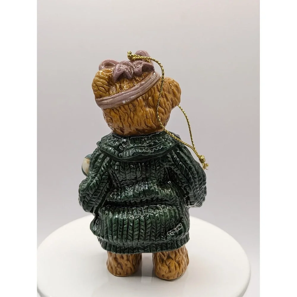 Glossy Bear Christmas Ornaments Boy Girl Ceramic Tree Gifts Heart Overalls 4